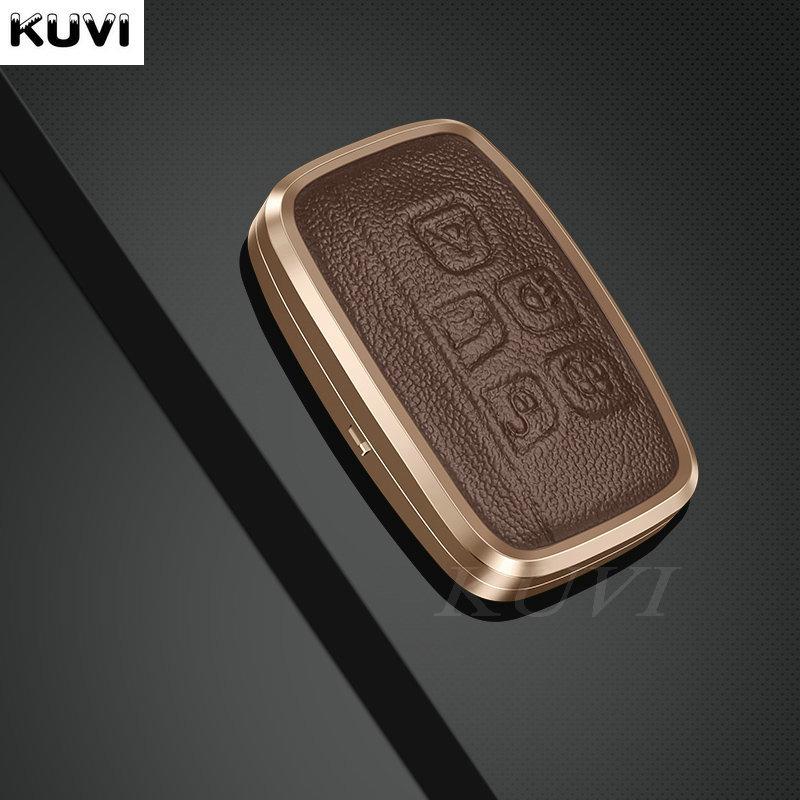 Leather Car Metal Key Case Cover For Land Rover Range Rover Sport Evoque Freelander For Jaguar Xf Xj Xe Xjl Xf Shell Accessories
