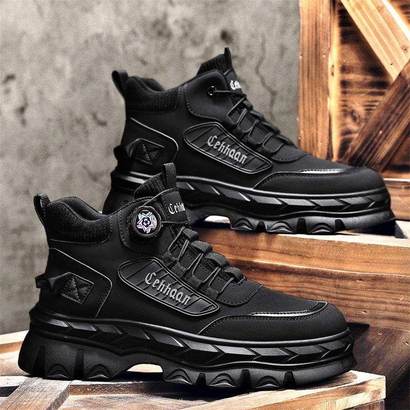 Autumn trendy shoes men's Martin boots Korean version of the trend, casual breathable short boots high-top winter warm snow boots