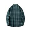 Men's Spring Plaid Trendy Fashion Loose Drop Shoulder Stand Collar Long Sleeve Shirt