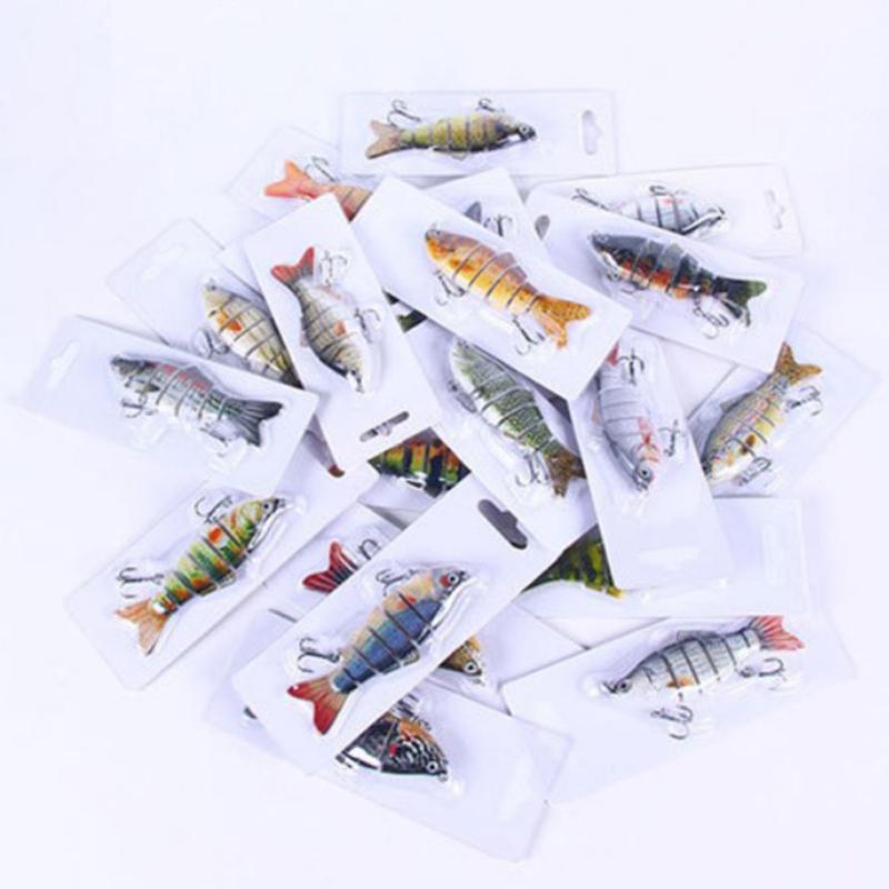 10cm/18g Esca da Pesca 12 Colori Multi-Segmenti Articolata Bionica Esca Artificiale Wobbler Affondanti Pesca