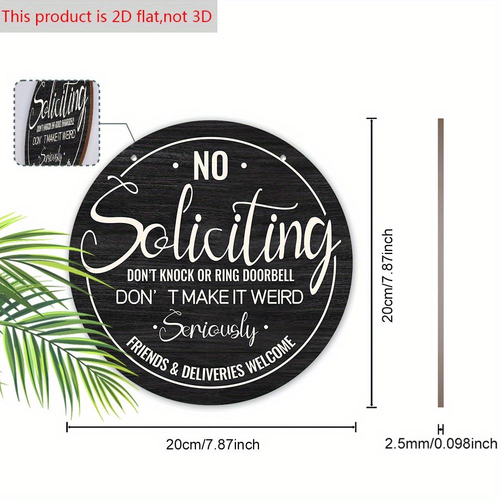 NO Soliciting Wooden Sign for Entrance Doors Decor - Unique Decorative Plaque for Home, Office, Store Decor