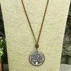 GemChic Women's New Vintage Cotton Linen Rope Alloy Tree Pendant Long Necklace Ethnic Chain Fashion Birthday Christmas Jewelry Gift