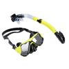 Adult Snorkel Set Wide View High Definition Tempered Glass Lens Diving Goggles and Full Dry Snorkel