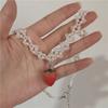 Sweet Pearl Necklace Double-layered Y2k Necklace Lovely Strawberry Pendant  Jewelry Accessories
