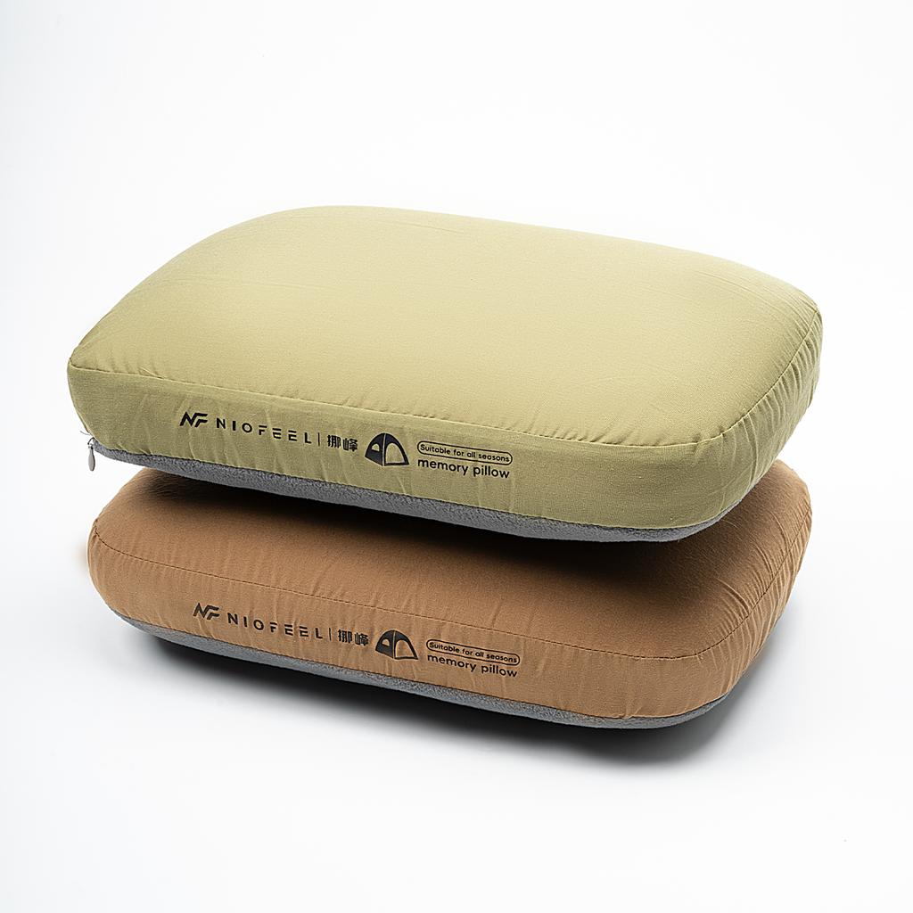 Camping Memory Foam Pillow Portable Travel Pillow with Removable Cover Neck Lumbar Support for Hiking Backpacking