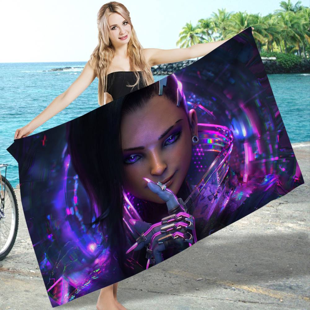 Pop O-OverwatchS Game Microfiber Beach Towel Absorbent Quick Dry Soft Yoga Swimming Resort Mountain Climbing Towel