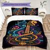 1PC Musical Elements Bedding Quilt Set Quilt Cover Pillowcase Home Decoration Birthday Gift (1 * Duvet Cover + 2 * Pillowcase, Without core)A18