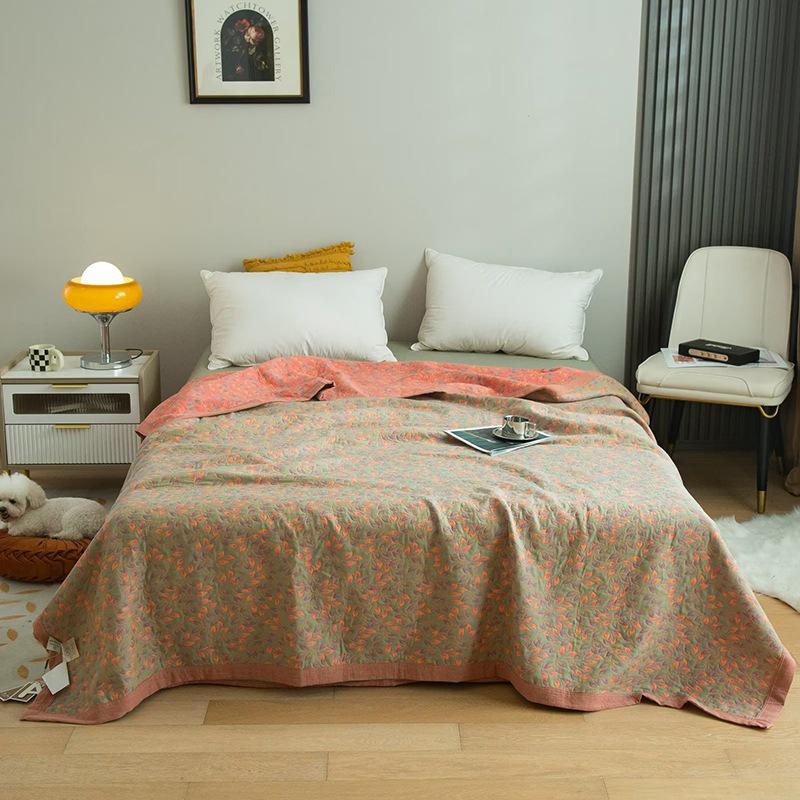 

Хлопковый жаккардовый плед из марли: Дышащее, Утолщенное Двухслойное Одеяло и Покрывало 150*200cm (Approx. 1.25KG)