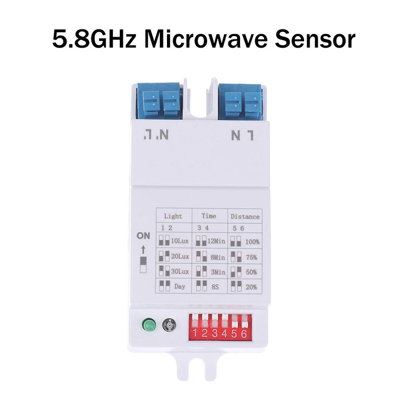 1/2 Buc 5.8Ghz Senzor Radar cu Microunde Comutator Senzor de Lumină LED Modul Comutator Multi-Reglabil Detector de Mișcare Corporală