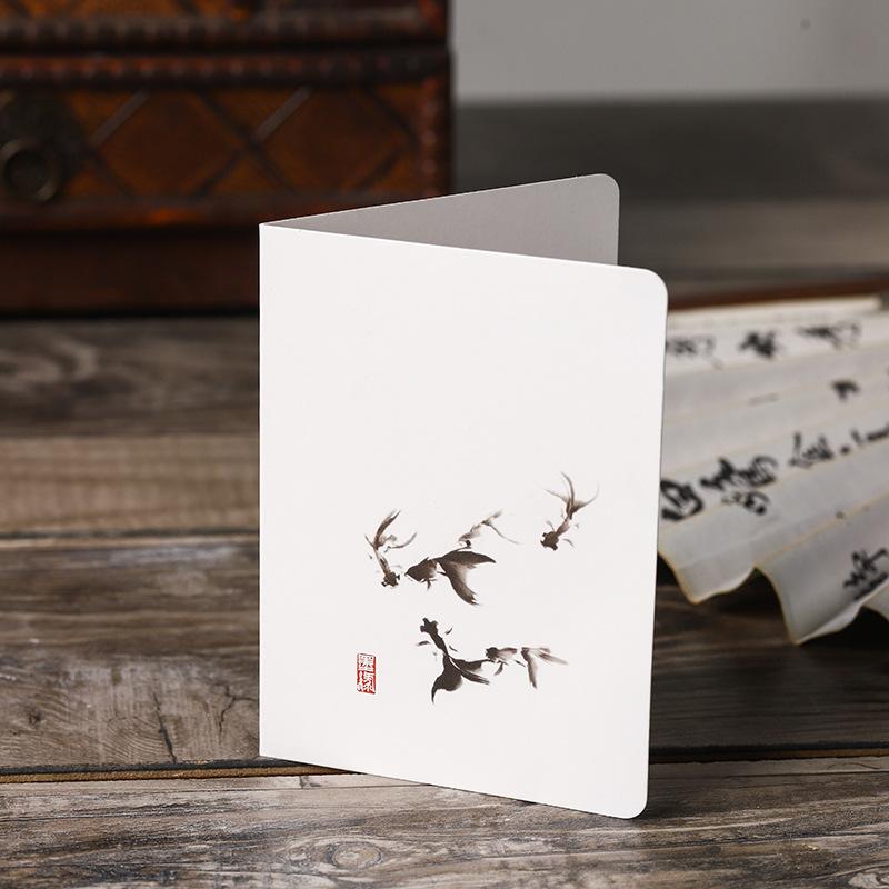 20p Chinese Ancient Style Greeting Card Birthday Gift Handwritten Greeting Card Envelope Ink Wash Postcard Holiday Greeting Card