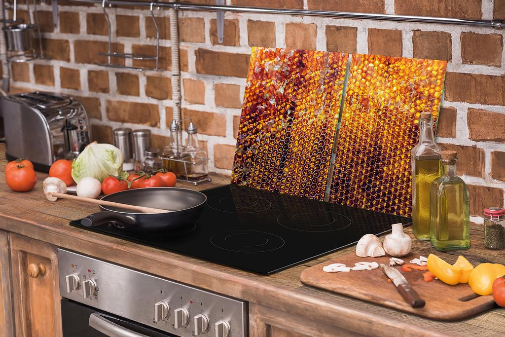 SZKLANA PŁYTA OCHRONNA NA KUCHENKĘ 75x52 MIÓD