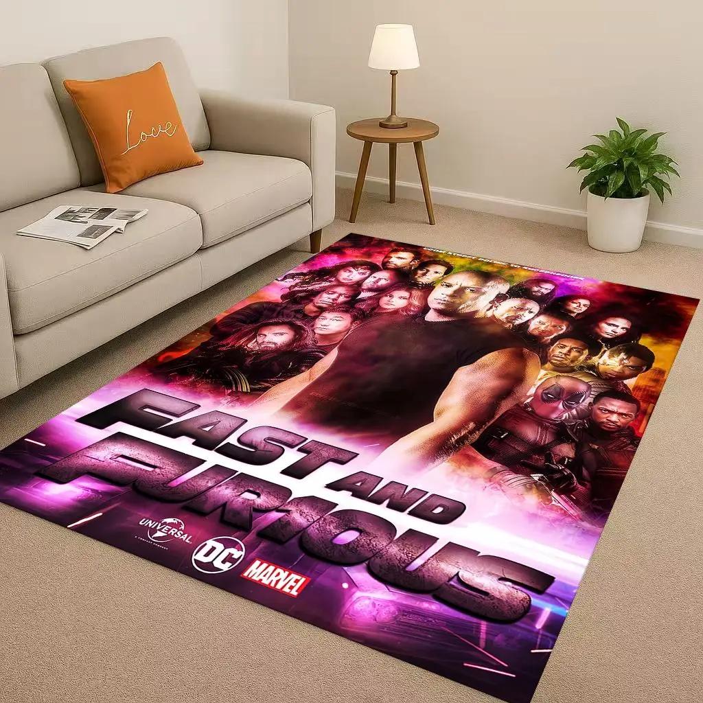 

HD Fast F-Furious Vin Diesel Racing Car Living Room Non-Slip Area Rug Carpet for Bedroom Playroom Sofa,Easy Clean Home Doormat 40x60cm
