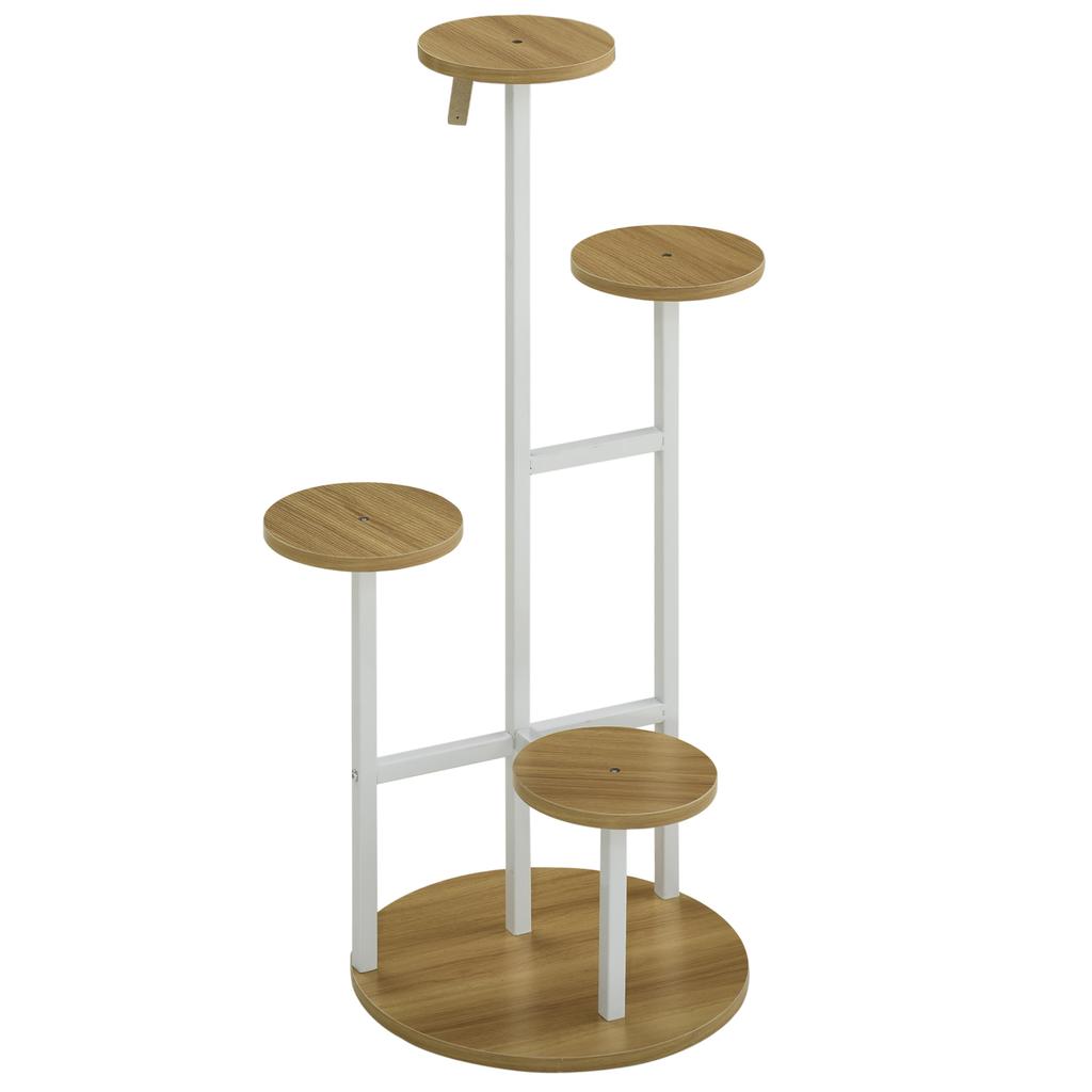 Plant Stand, 4-Tier, Flower Pot Rack, 40 x 40 x 95.5 cm, Natural