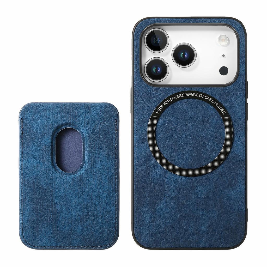 For iPhone 17 Pro Case Retro Leather + TPU Phone Cover with Detachable Card Slot