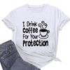 ZIMOXUAN Bebo Café Para Tu Protección Camiseta, Camisetas Divertidas Para Amante del Café, Camiseta Sarcástica, Camiseta de Regalo Linda