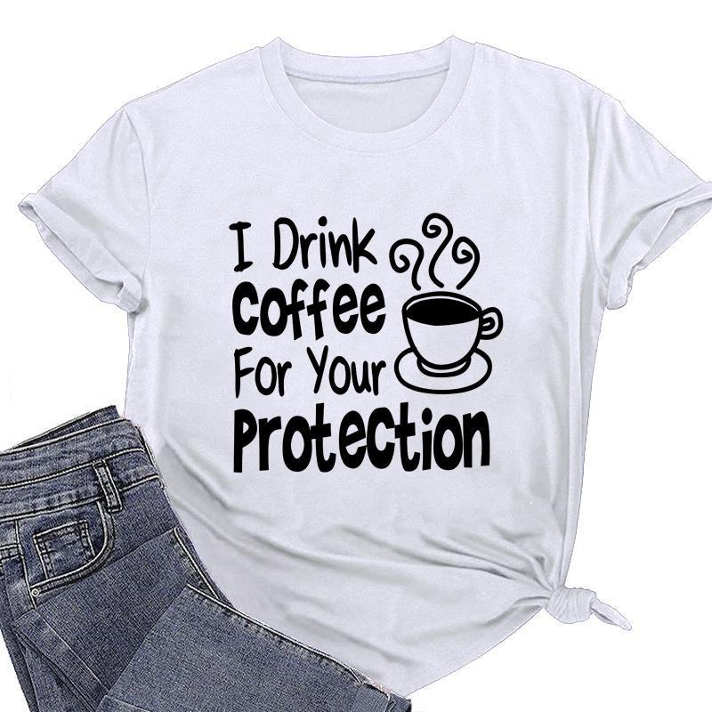 Я пью кофе для твоей защитной рубашки, смешные рубашки для любителя кофе, саркастическую рубашку, симпатичную подарочную рубашку S белый