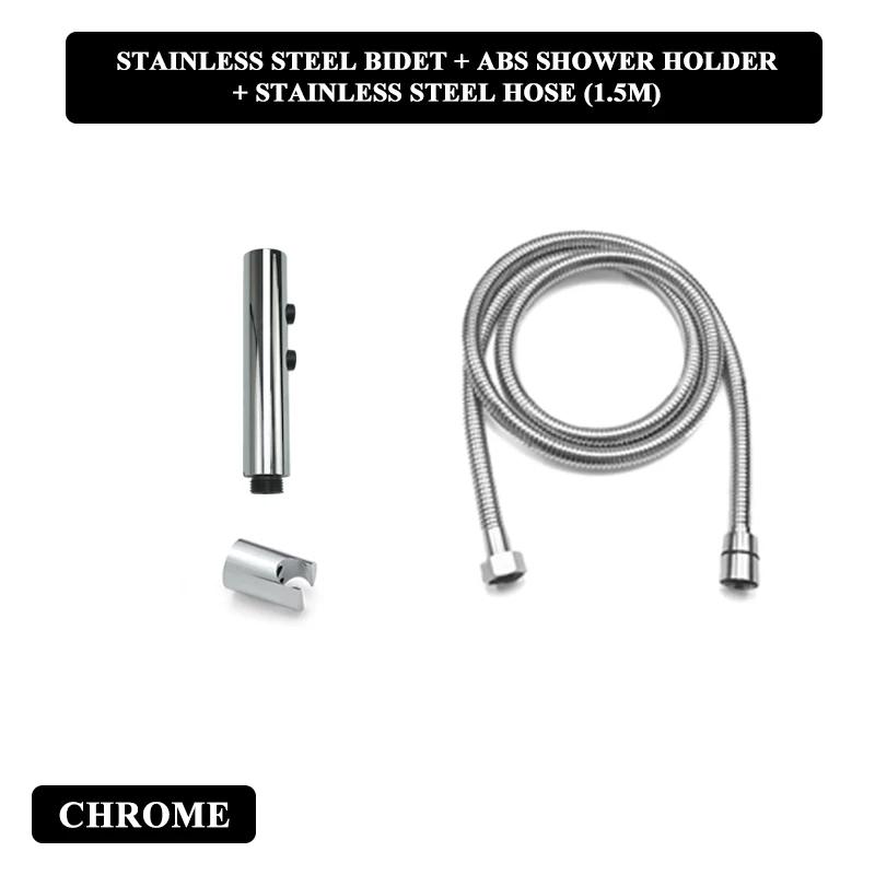 Handbrause Bidet Sprayer Set Hochdruck Dual-Modus Edelstahl Sprühpistole Dusche Selbstreinigend Badezimmerzubehör