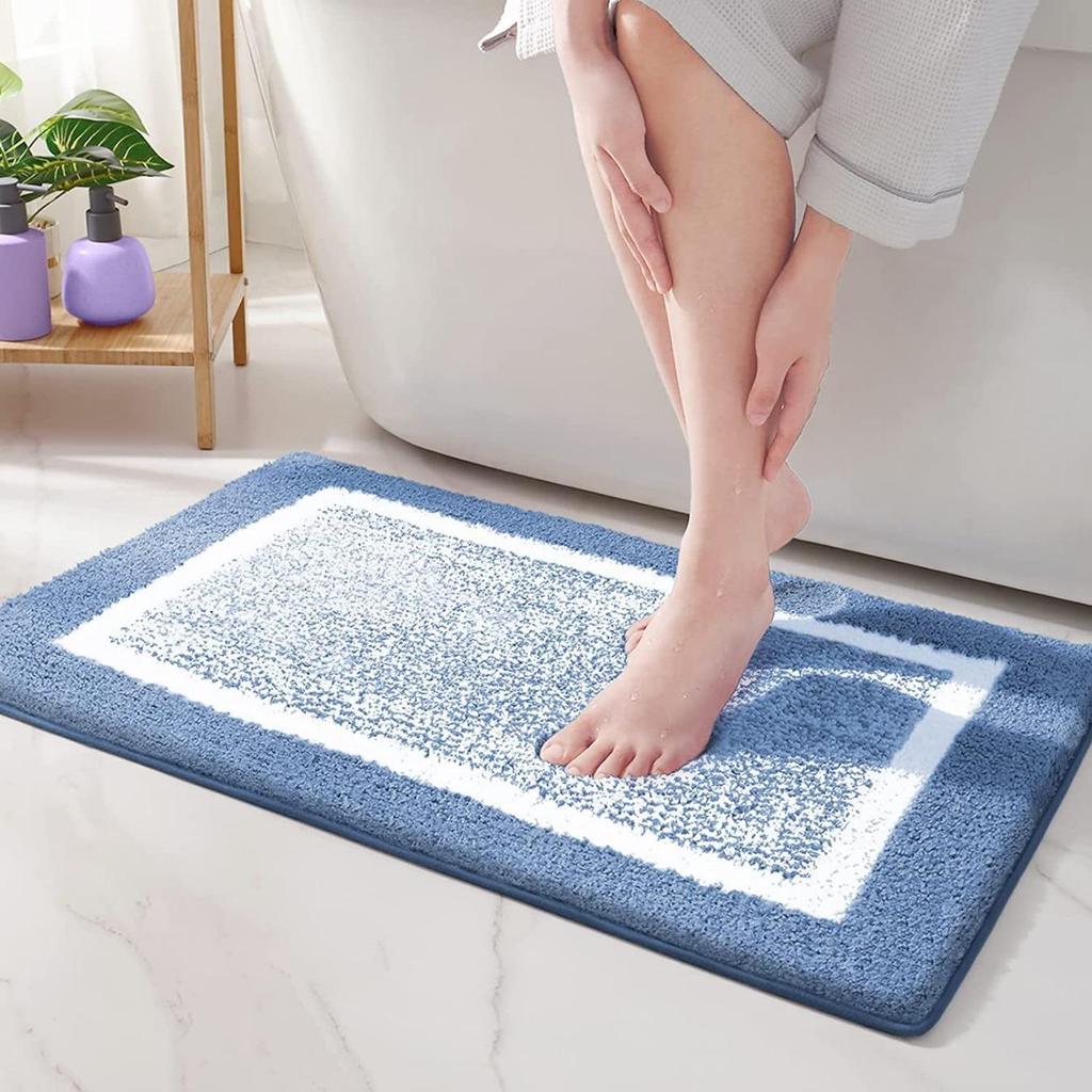 Coral Fleece Emboss Bathroom Cashmere Thickening Mat Bath Non-slip Carpets In Wash Basin Bathtub Side Floor Rug Shower Room Doormat Memory Foam 3D Pad