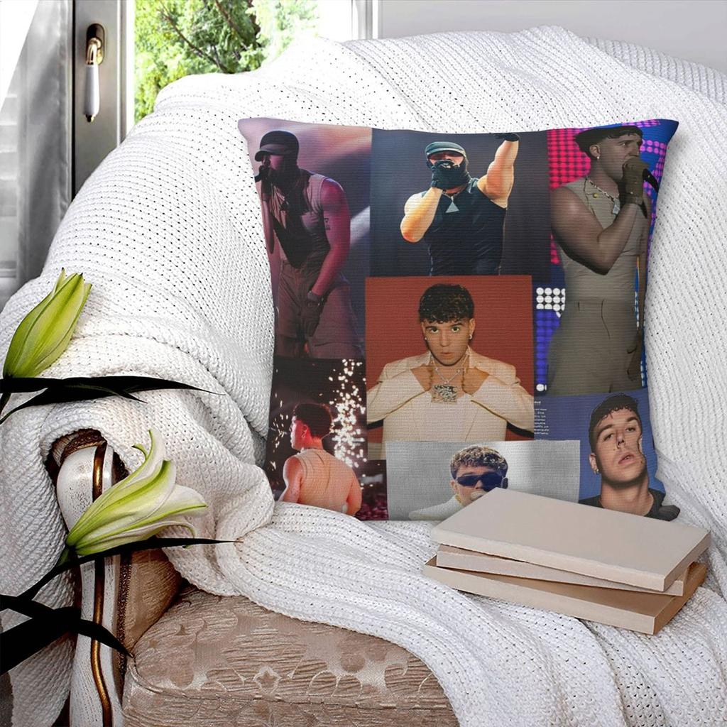 Pillow Cover Rapper Quevedo Spanish Singer Graphic Cushion Cover Funny Pillow Case For Office Car Home Decorative Pillowcases
