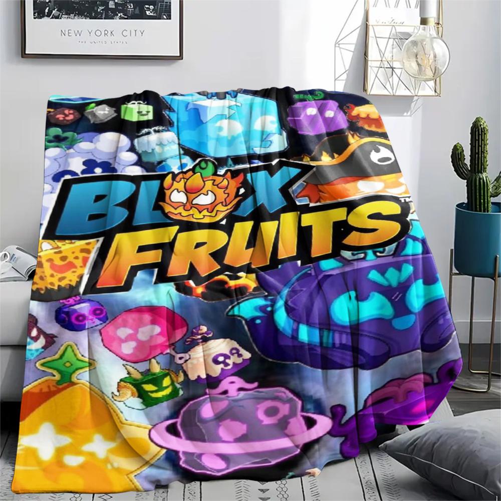 1Pc Blox Fruits Game Print Flannel Blanket, High Quality Comfortable for All Seasons, Home Decor, Warmth and Comfort, Perfect for Christmas Gifts 10