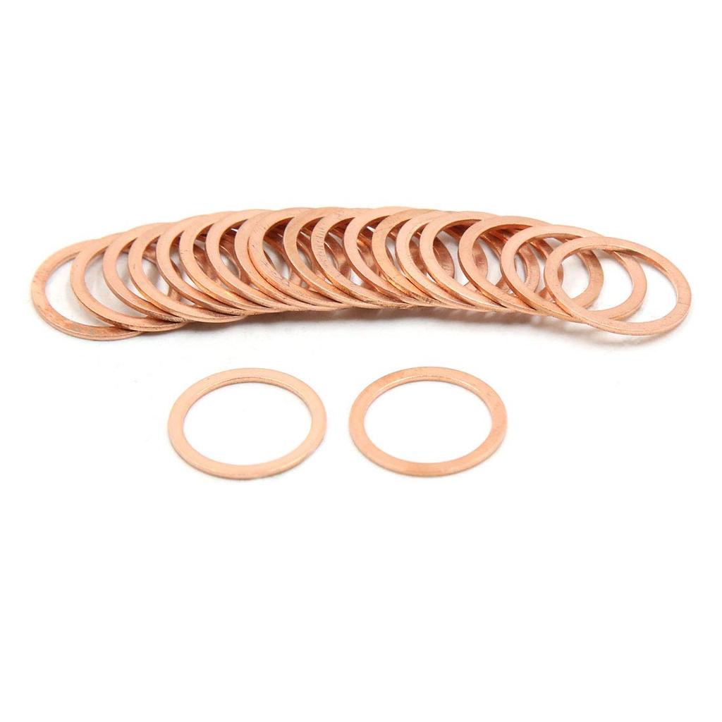 uxcell Copper Washers Sealing Gasket 18 x 22 x 1mm Copper Tone Pack of 20