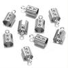 50pcs Stainless Steel Crimp End Beads Caps Leather Rope Cord Clip Tip Fold Crimp Bead Bracelet Connectors for DIY Jewelry Making