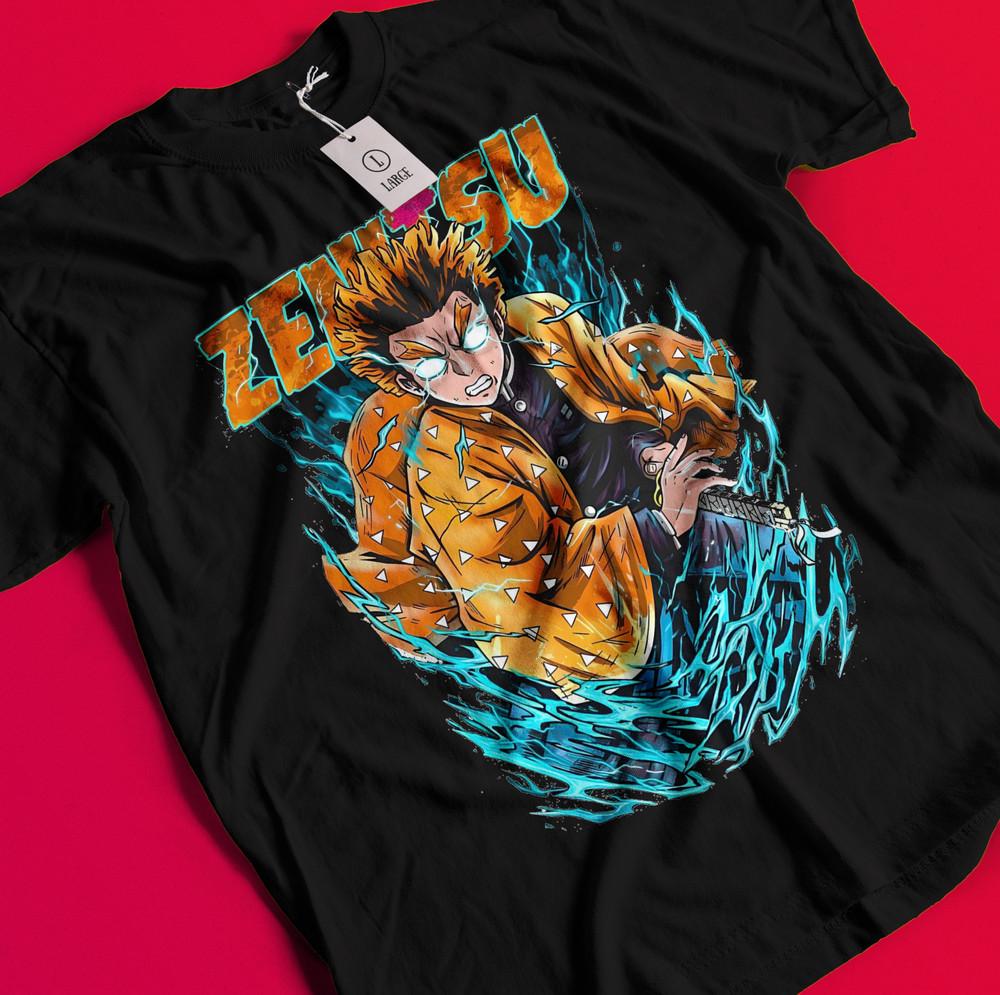 

Demon Slayer Shirt Zenitsu Tshirt Tanjiro T-Shirt Muzan Doma Tee Inosuke Nezuko BB393 4XL