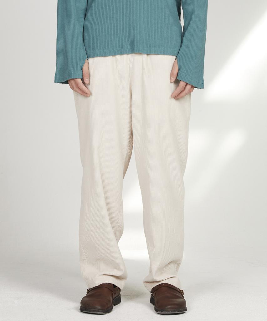 Washaepeun Washed Corduroy Elastic Pants Cream
