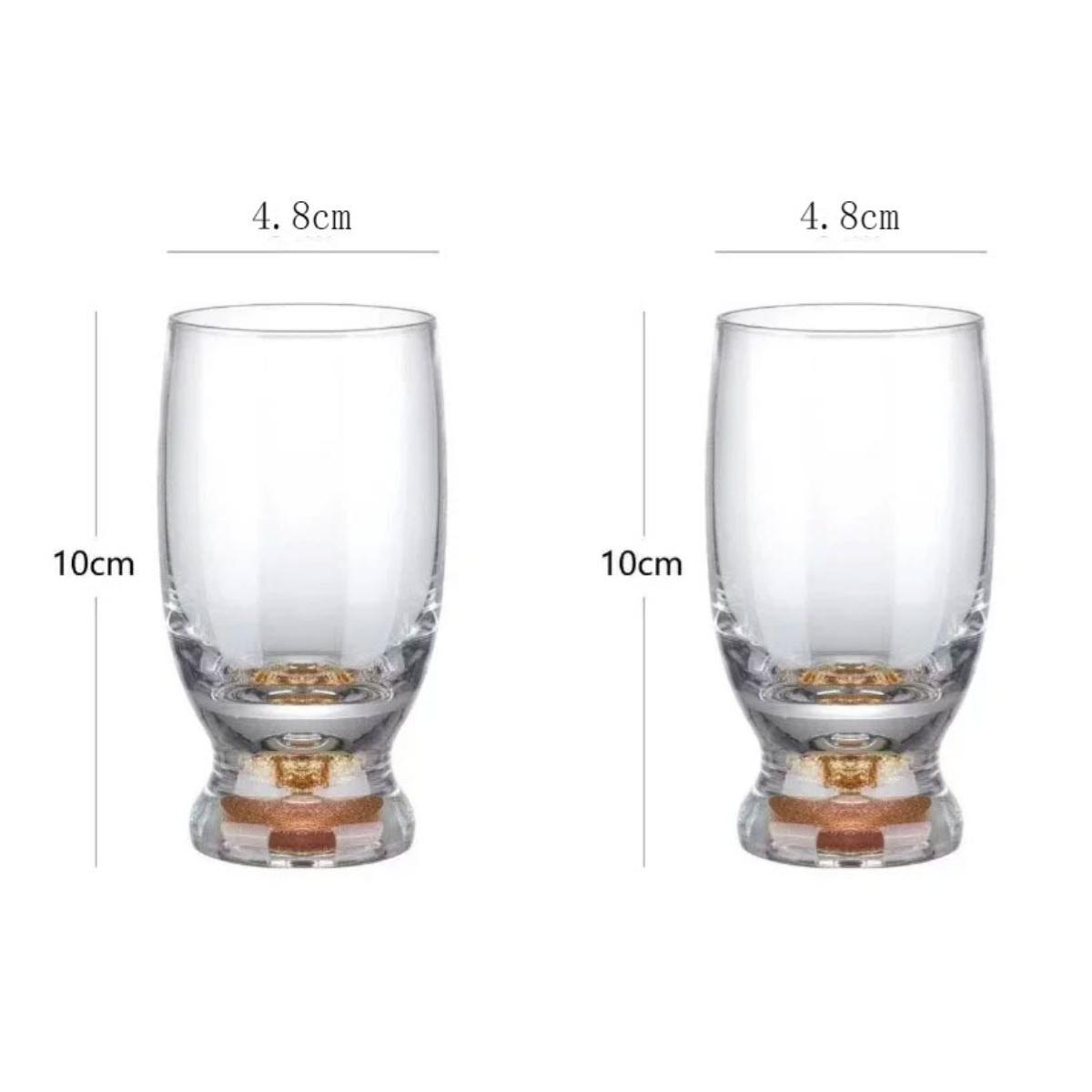 

2pcs Creative Crystal Wine Glass Luxury Gold Foil Wine Glass Cocktail Glasses Household Exquisite Whiskey Cups Christmas Gifts 2pcs