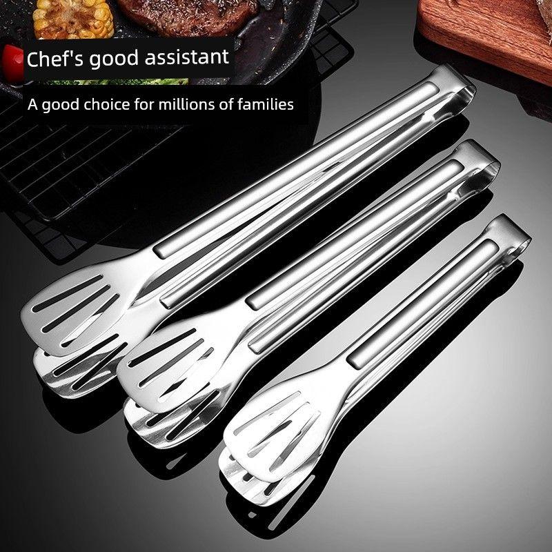 German Stainless Steel Tongs, Food Tongs, Thickened Barbecue Tongs, Bread and Cake Tongs, Special for Grilling Meat and Steak