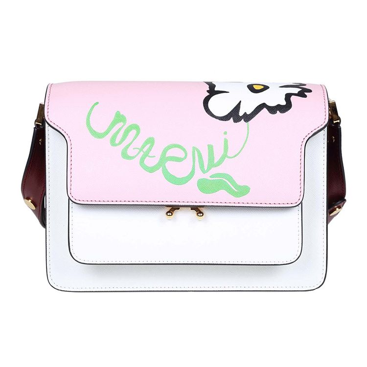 

Marni Trunk Printed Calfskin Accordion Bag Women Shoulder Bag White SBMPN09P26-LV520-Z172N Basic Set (Bag+Dust Bag)
