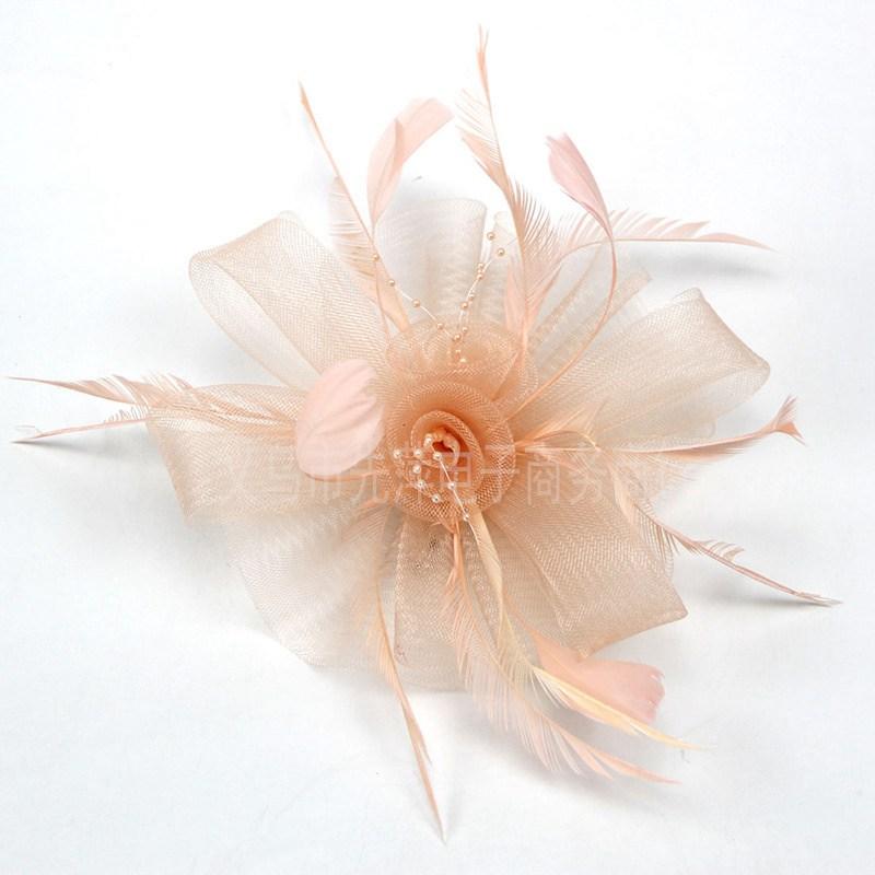 Feather Headdress Handmade Feather Banquet Personal Photo Top Hat Hair Boutique Mesh Feather Headwear Accessories