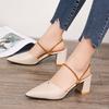 Damen-Pantoletten aus Leder mit hohem Absatz, Hochzeitsschuhe, modische Schuhe mit hohen Absätzen, geschlossene Sandalen, Frühlings- und Sommerschuhe