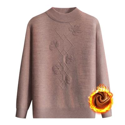 Pullover Sweater Autumn and Winter Warm Sweater Plus Velvet Thickened Ladies Autumn Clothes