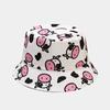 Hats men and women spring and summer new cartoon animal pattern double-sided basin hat outdoor travel sunscreen sunshade bucket hat