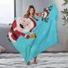 Festive Santa Throw Blanket Cozy Christmas Decor Holiday Gift Reversible Plush Blanket Soft Warm Home Decor Gift Idea