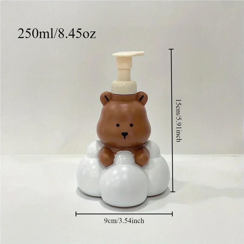 1PC Cartoon Bear Lathering Bottle Press Spray Bottle Bathroom Hand Sanitizer Shampoo Pump Bottle Portable Soap Dispenser