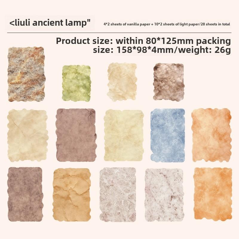 Journamm 28 Sheets Vintage Material Paper Base Decorative Background Paper Hand Made DIY Scrapbooking Material Craft Paper