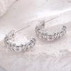 1 Pair Women Earrings C-Ring Shape Ear Buckle Design Stable Fit Cubic Zirconia Inlaid Earrings Jewelry Gift