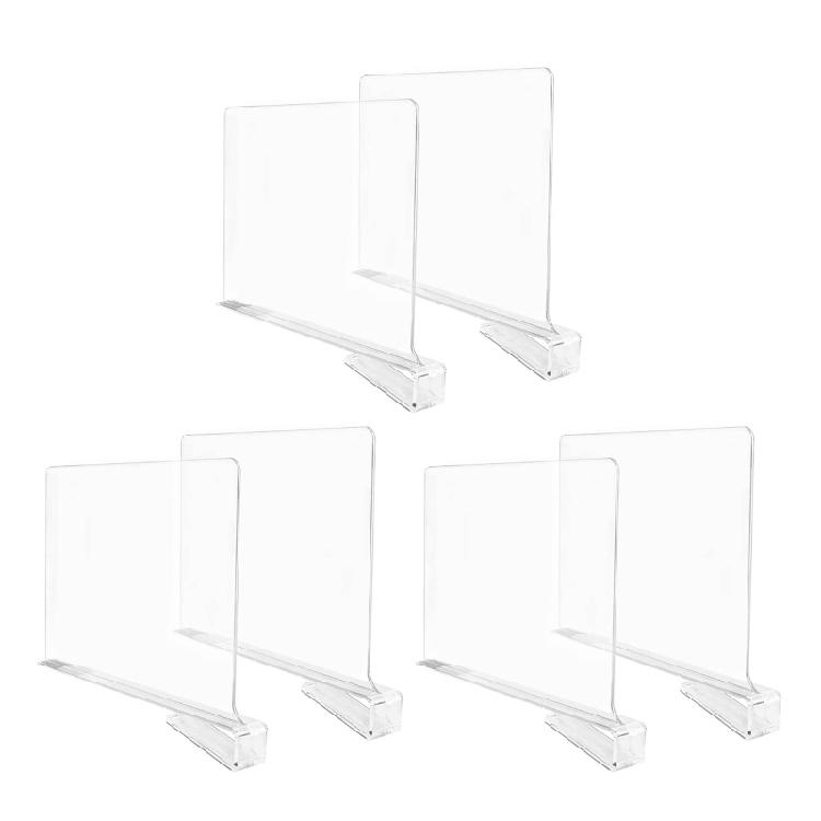 Transparent Shelf Dividers Acrylic Organizer Storage Clothes Partition Separator