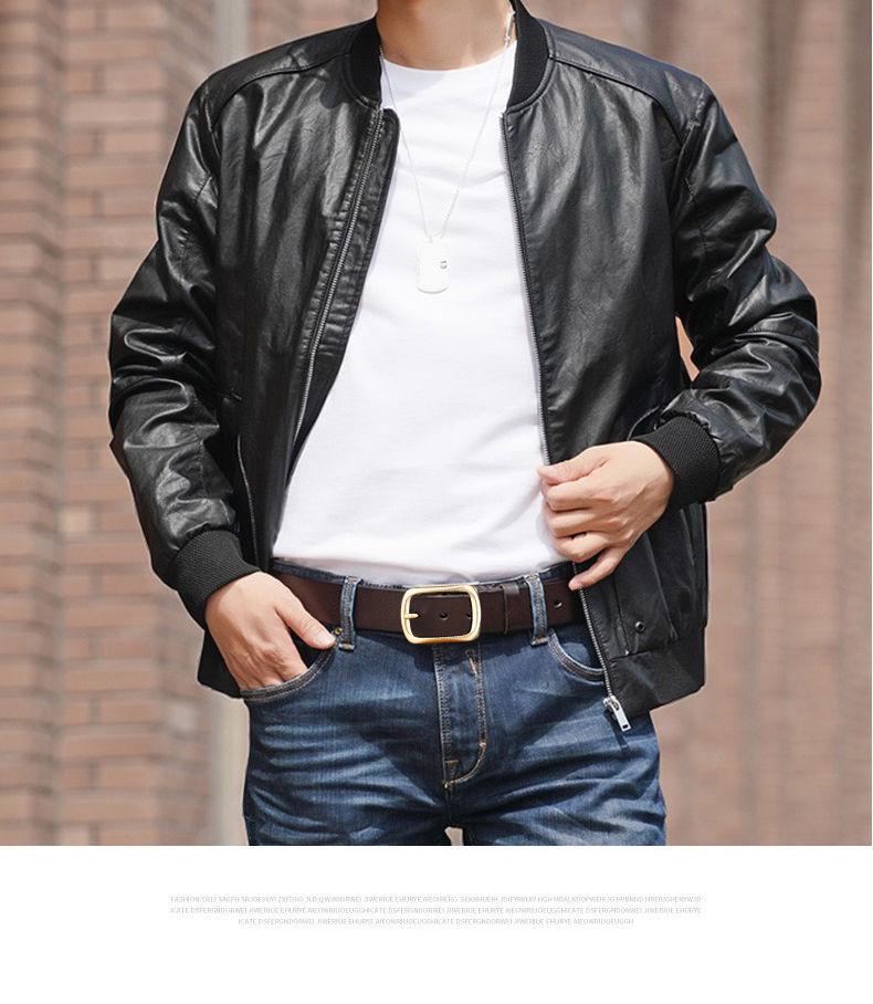 Paul Genuine Leather Men's Belt - Pin Buckle Casual Waistband for Middle-Aged and Young Business, Versatile and Fashionable.