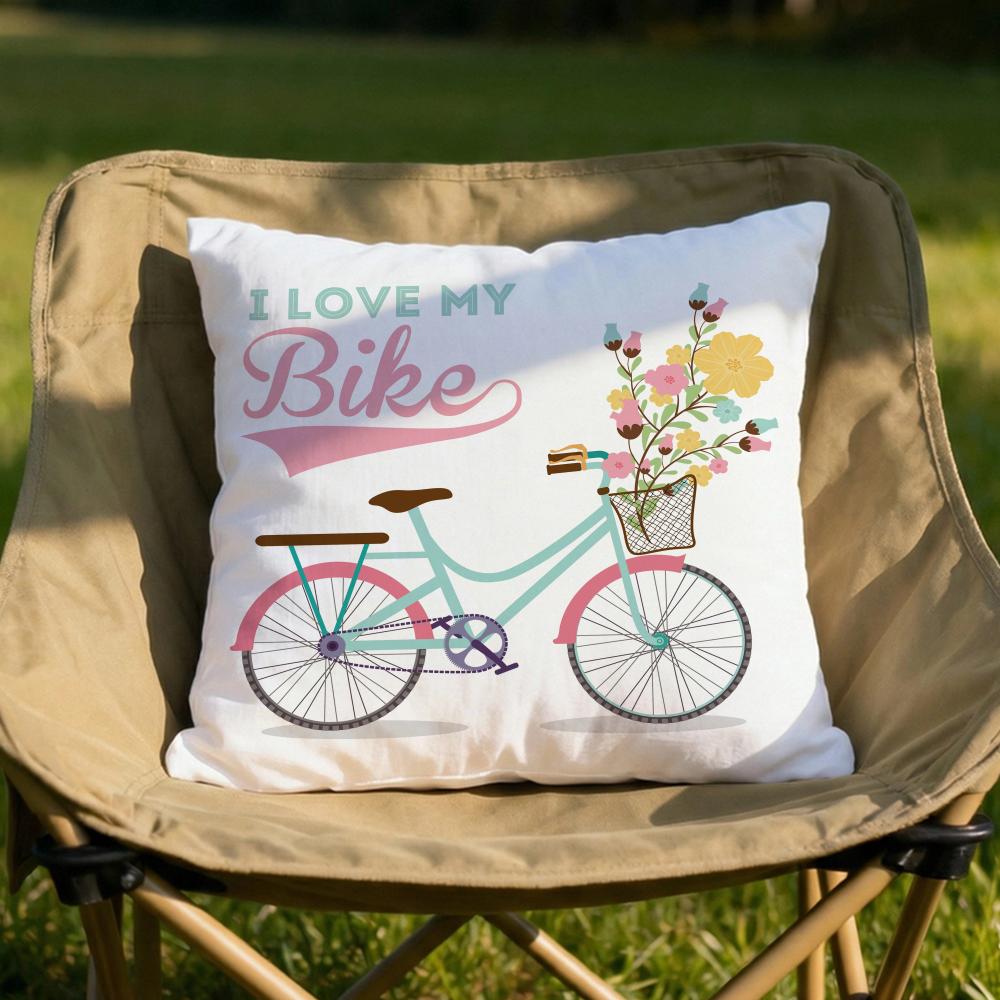 Country Flower Bicycle Cushion Cover Soft Reversible  Durable Pillow Cover  MultiScene Use for Home  Car Daily Comfort