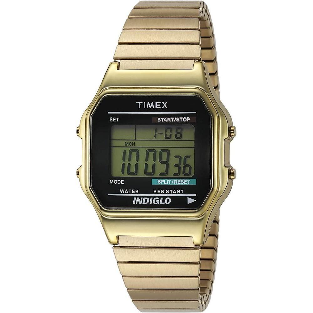 TIMEX Men s T78677 Classic Digital Gold-Tone Stainless Steel Expansion Band Watch