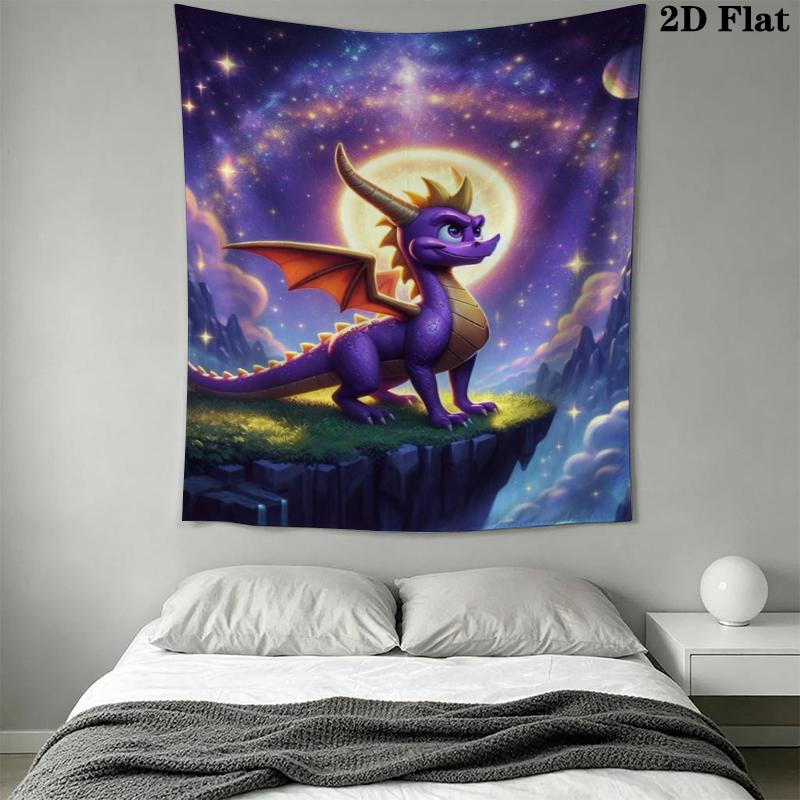 Spyro the Dragon Wall Tapestry Aesthetic Wall Hanging Printed Fabric Blanket Decorative Tapestries for Bedroom Living Room Home Decor
