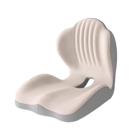 Ergonomic Seat Cushion Memory Foam with L-Shaped Design Hollow Air Circulation Lumbar Support Non-Slip Office Chair Cushion бежевый