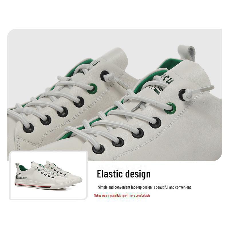 2025 Men's Trendy Breathable Leather Sneakers - Autumn/Winter Casual White Flats