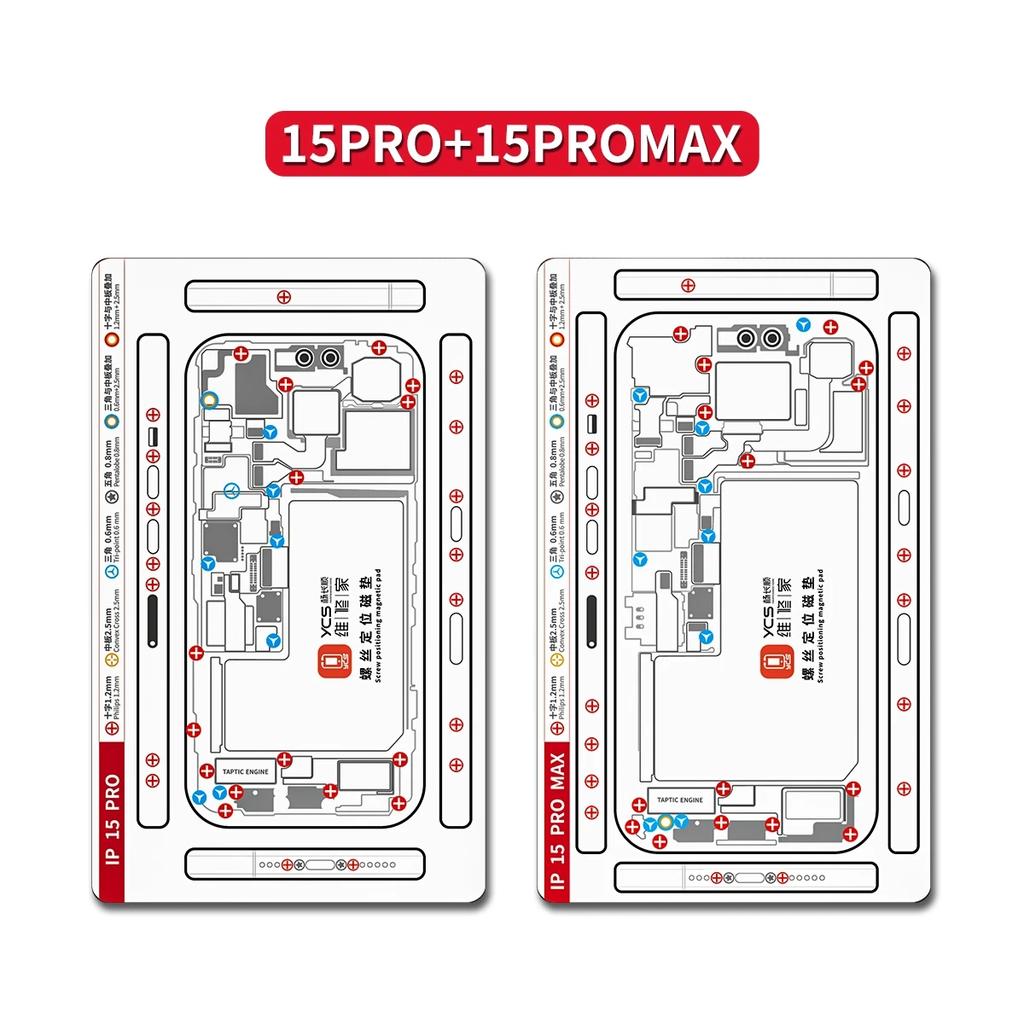 YCS Screw Storage Magnetic Pad For iPhone X XR XS 11 12 13 14 15 16 PRO MAX PLUS MINI Screw Memory Pad Storage Repair Tools