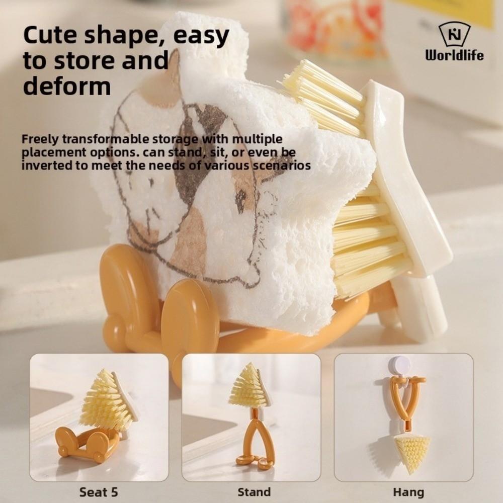 Short Handle Gap Cleaning Brush Foldable Corner Gap Brushs New No Dead Angle Stove Brush