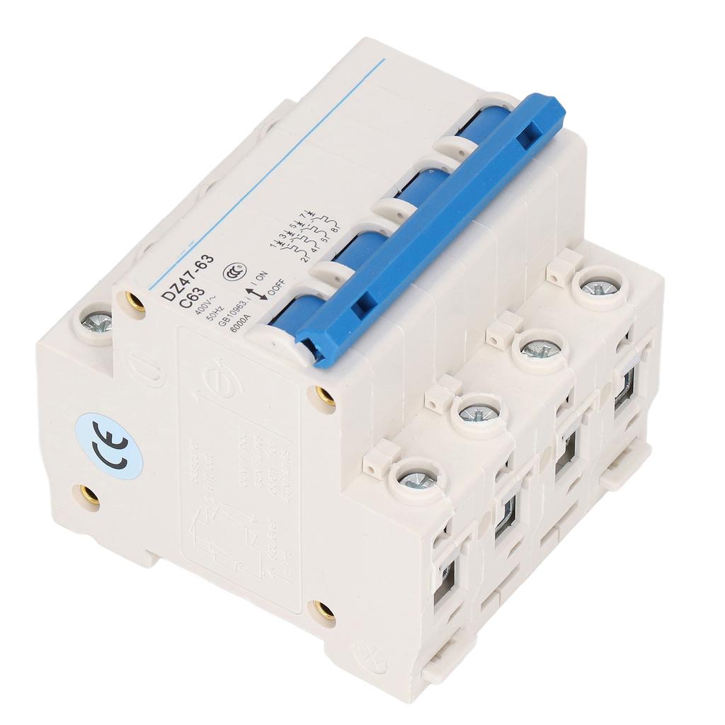 Mini jistič 4 pólový 63A proudový jistič ochrana spínač obvodu pro rezident 400V