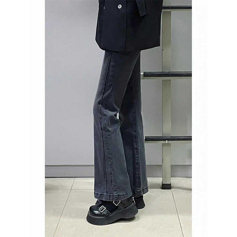 Women's High-Waist Elastic Flared Jeans - Autumn Slimming, Plus Size, Hip-Covering Pear-Shaped Trousers